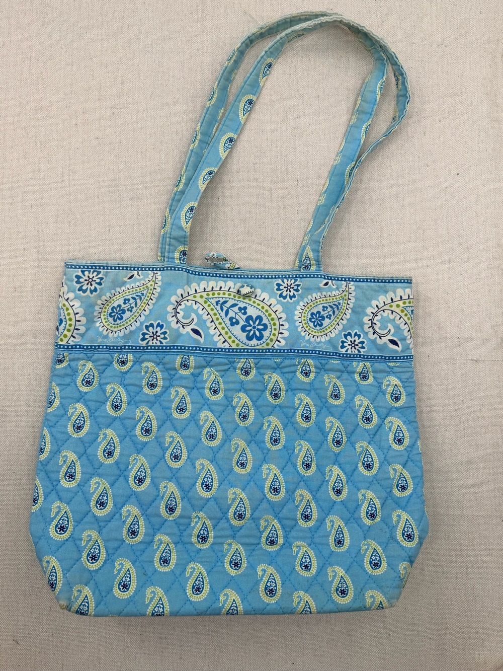 Vera Bradley Light Blue Paisley Quilted Tote Bag - Women's Shoulder Tote